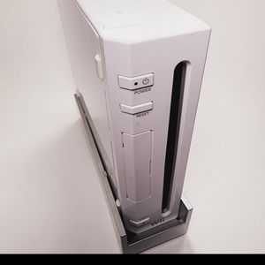 Wii console, cables and charger.